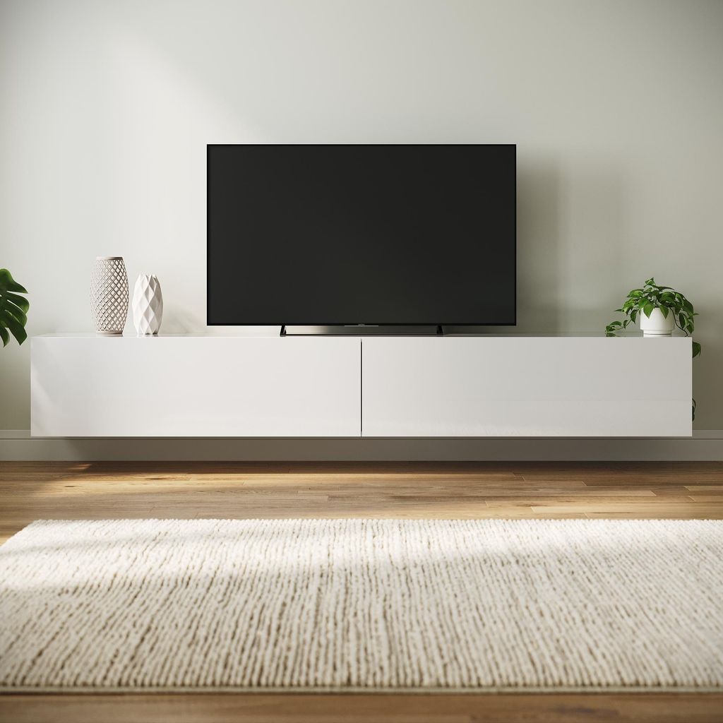 SONNI TV-Schränke weiß Hochglanz hängend holz 200 x 40 x Produktbild 