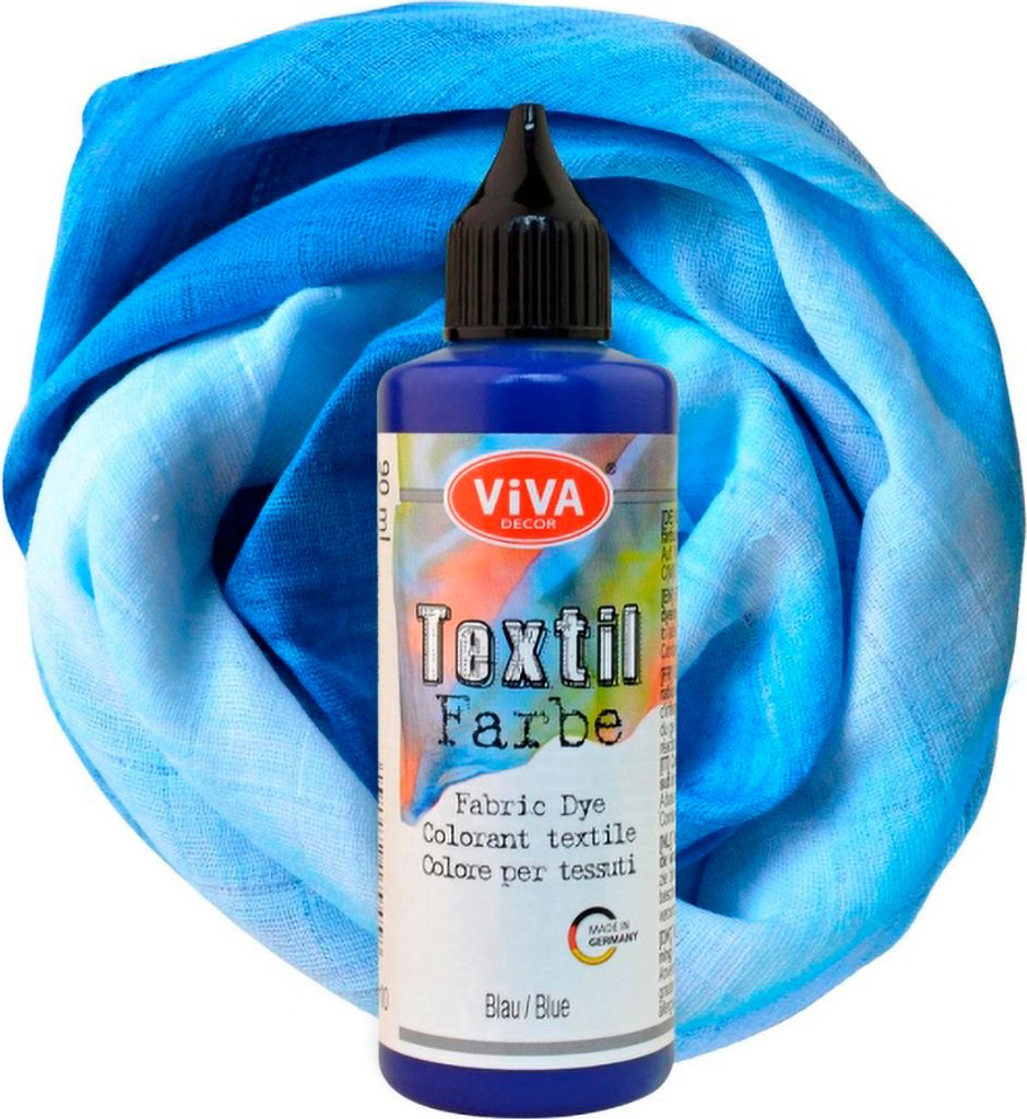 Viva Decor Textilfarbe 90 ml Stoffmalfarbe für kreative Designs Blau