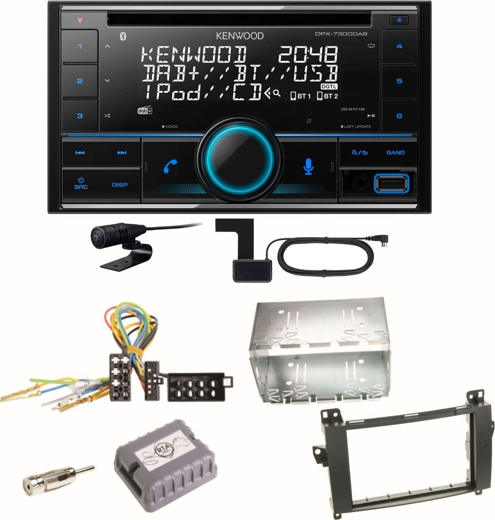 Kenwood DPX-7300DAB Bluetooth DAB Einbauset für Mercedes Vito Viano W639