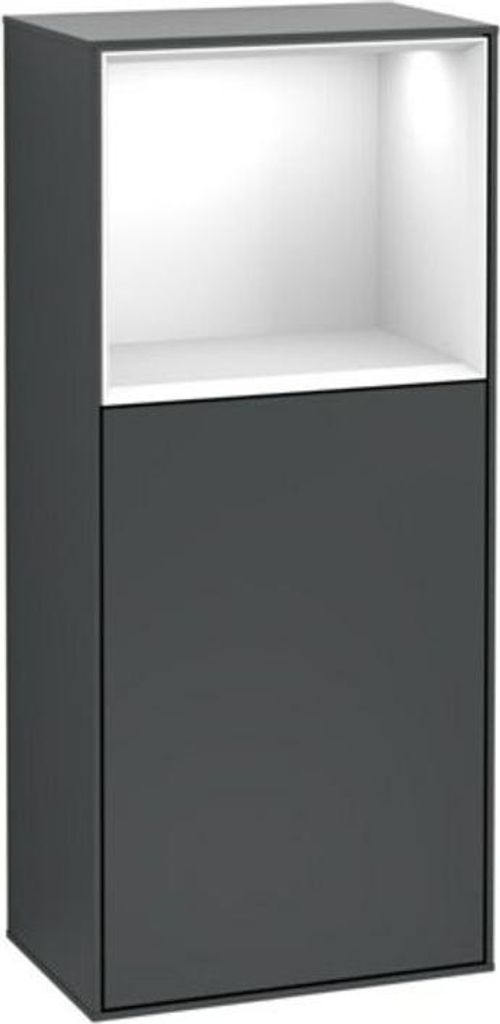 V&B Seitenschrank Finion 41,8x93,6cm, r, Rg o g wh., md bl. m Lac