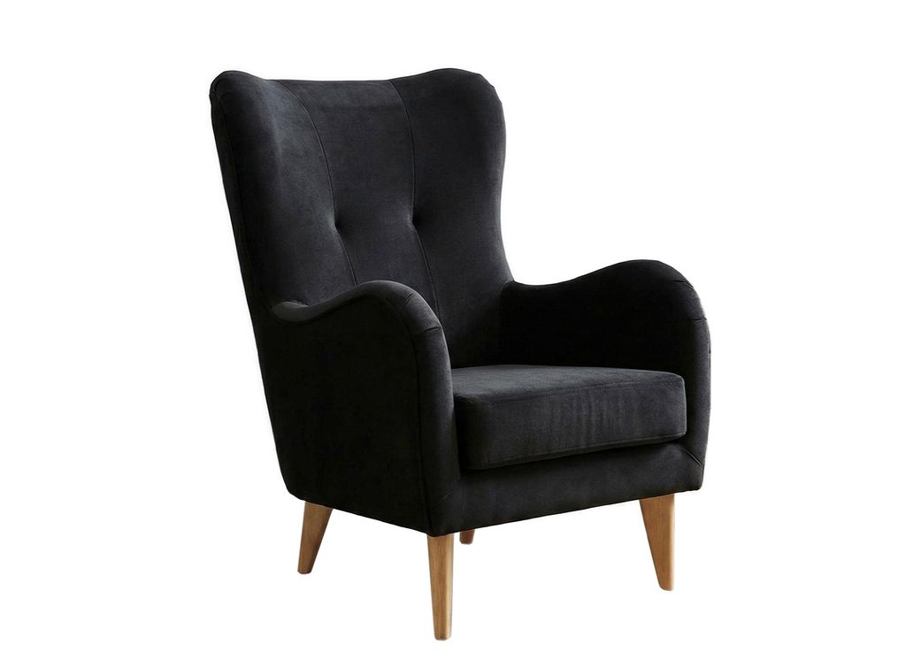 Stilvoller Sessel Roland Farbe Schwarz mit ergonomischem Design – Klassischer Stil & moderner Komfort