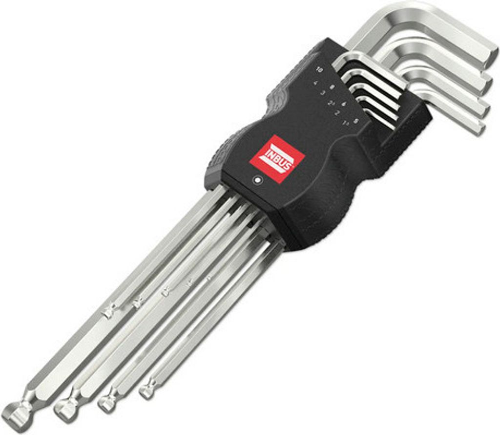 INBUS 70167 Winkelschraubendreher Set 9tlg., 1.5–10mm, mit Kugelkopf — Germany