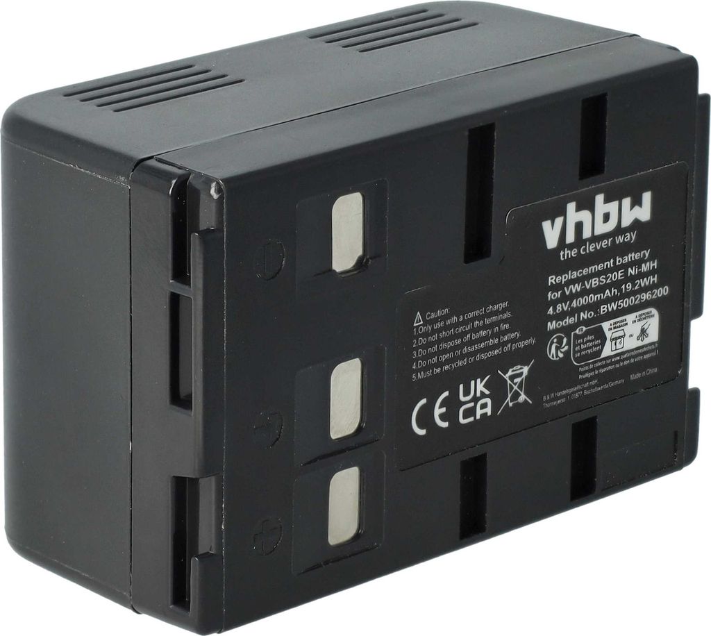 vhbw Akku Ersatz für Philips SBC5263, SBC-5261C, SBC-5260C für Videokamera Camcorder (4000 mAh, 4,8 V, NiMH)