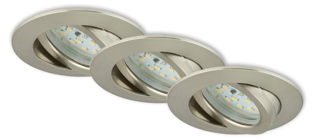 3 x Briloner LED Einbauleuchte rund Nickel matt IP23 3 x Produktbild 