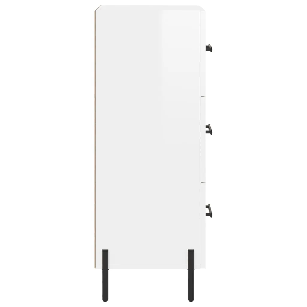 SYFAX Credenza Bianco Lucido 34,5x34x90 cm | Mobile Multiuso Salvaspazio - 6