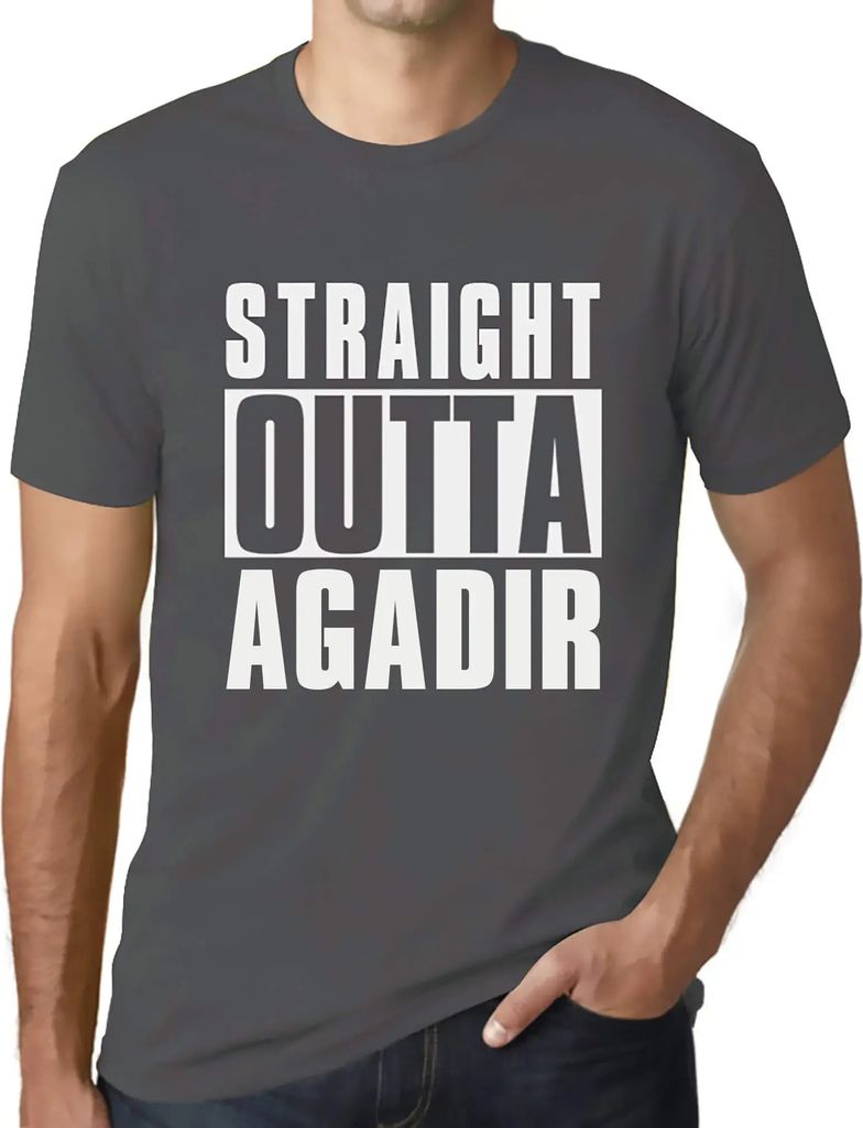 Herren Grafik T-Shirt Direkt aus Agadir – Straight Outta Agadir – Öko-Verantwortlich Vintage Jahrgang Kurzarm Lustige Druck Geburtstag Geschen...