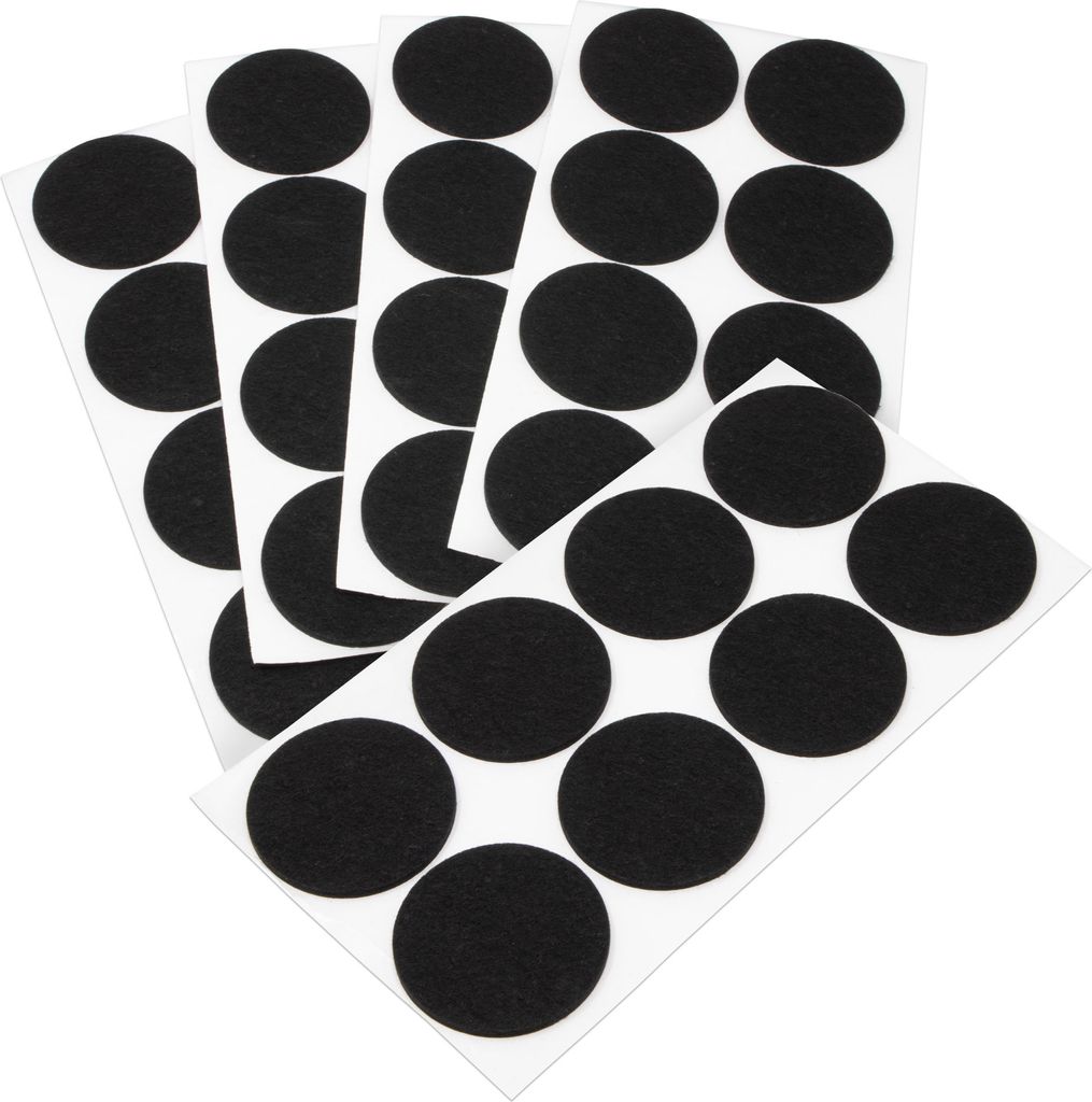 Adsamm | 40 x selbstklebende Filzgleiter / Schwarz / Ø 60 mm / rund / Möbelgleiter aus Filz mit 3.5 mm Stärke