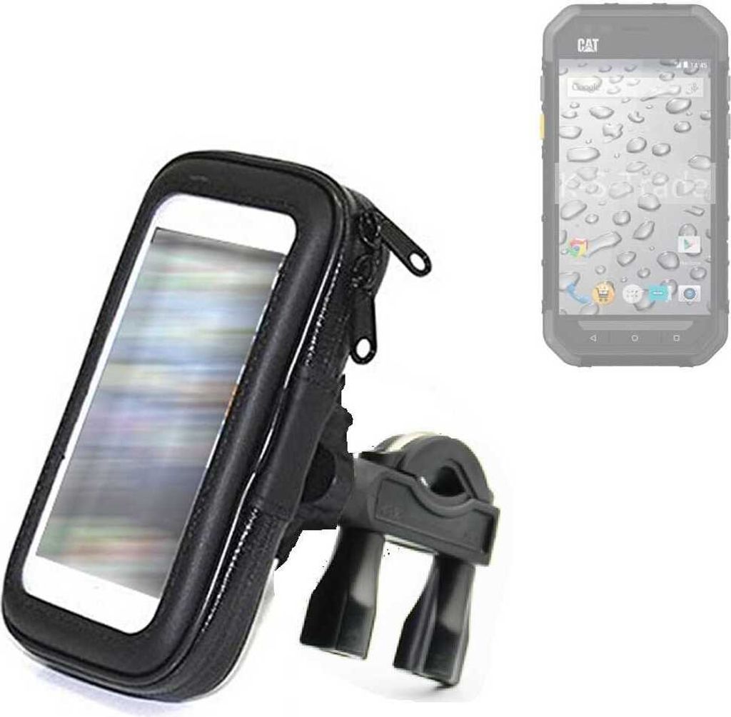K-S-Trade Fahrrad-Halterung kompatibel mit Caterpillar Cat S30 Handy-Halterung Halter Lenkstange Fahrradhalterung Motorrad Bike Mount Wasserabweisend