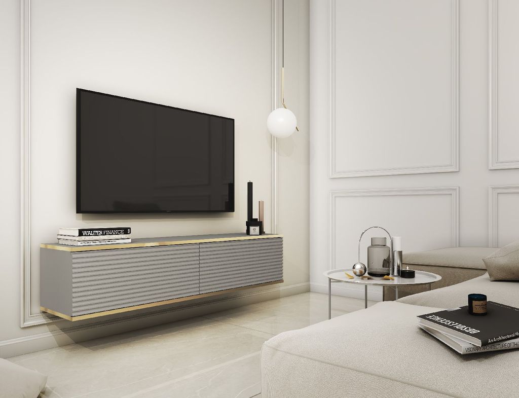 TV Lowboard RTV-Schrank Fernsehtisch ORO MDF 135 Grau