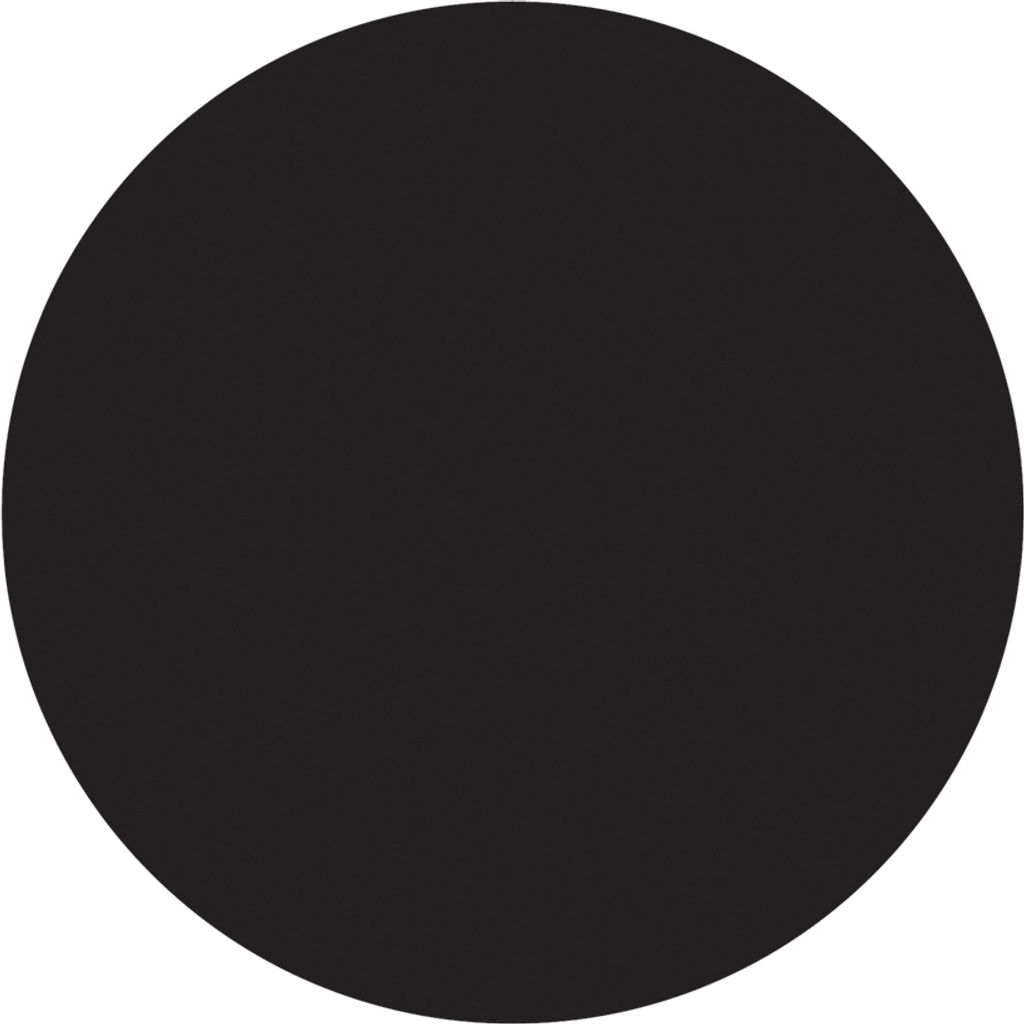 A black circle on a white background.