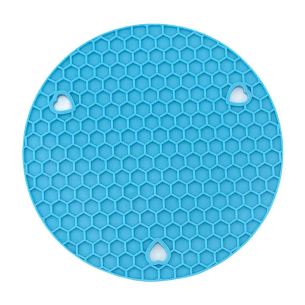 Isolationsmatte Wabenstruktur Anti-Scenen-Runde Esstisch Placemat Home Restaurant Nutzung für den Urlaub-Blau