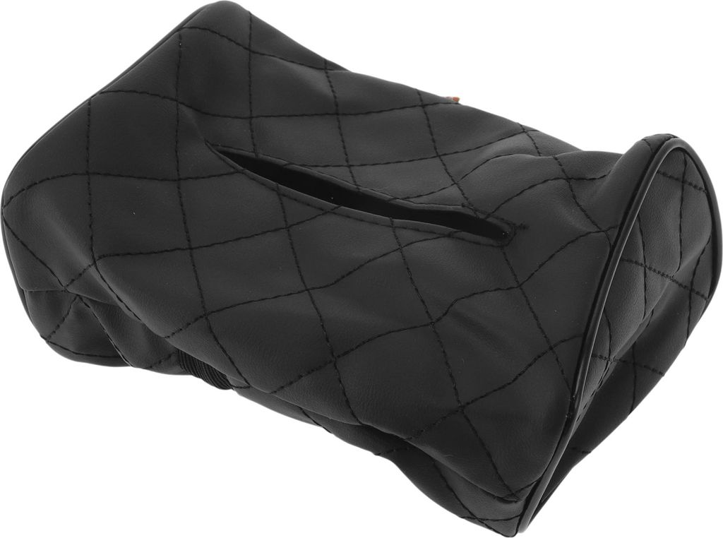 Auto-Taschentuchhalter Auto-Taschentuchbox-Organizer Rautengitter Polyurethan16x10x7,5 cm Schwarz 1 Stück