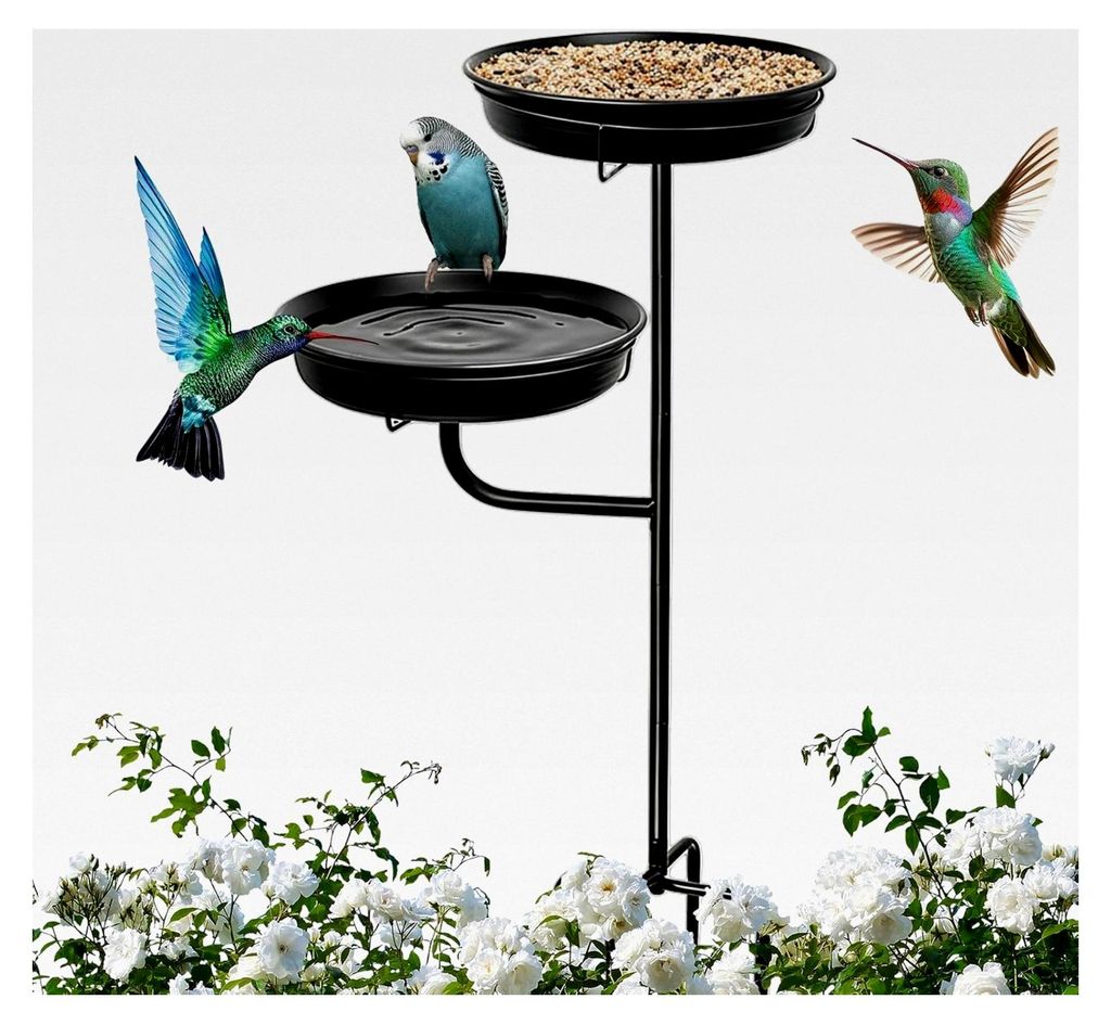 Vogeltränke für den Außenbereich, stehender Futternapf mit Pfahl – für Garten, Hinterhof, Terrasse, Pavillon, Rasendekoration, Heimdekoration...