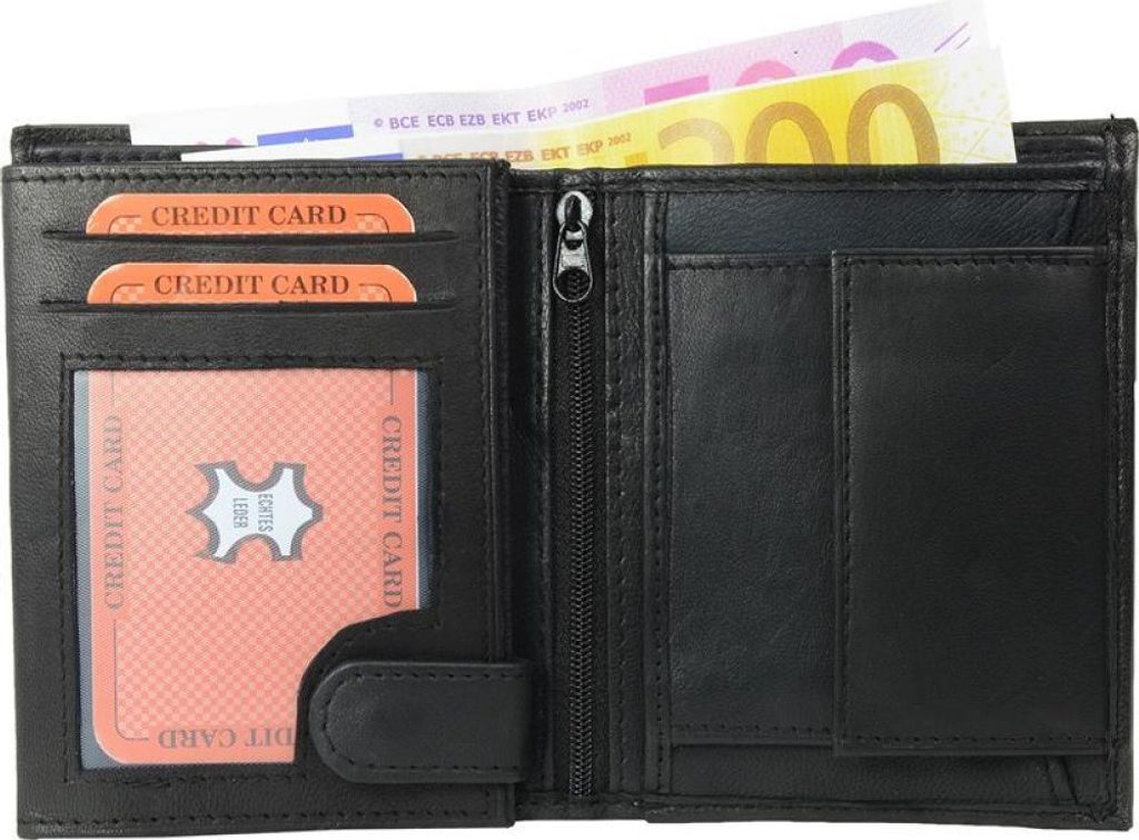 Geldbörse Nappa Leder Kombibörse schwarz ca. 9,5 x 11,5 x Produktbild 