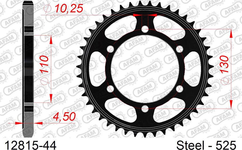AFAM Standard Stahlritzel hinten 12815 - 525