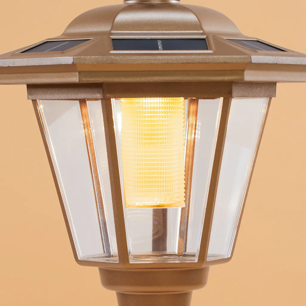 Balise solaire de jardin Tivoli 68cm aspect cuivre luminaire extérieur LED