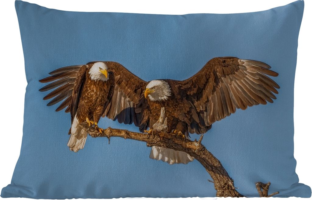 MuchoWow Outdoor Kissen - Vogel - Äste - Adler - Raubvögel - Luft - 50x30 cm - Wetterfest - Lounge Kissen - Sofa kissen - Wohnzimmer Dekoration