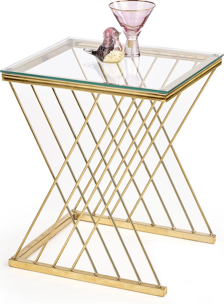 Halmar Beistelltisch Nancy - golden / transparent