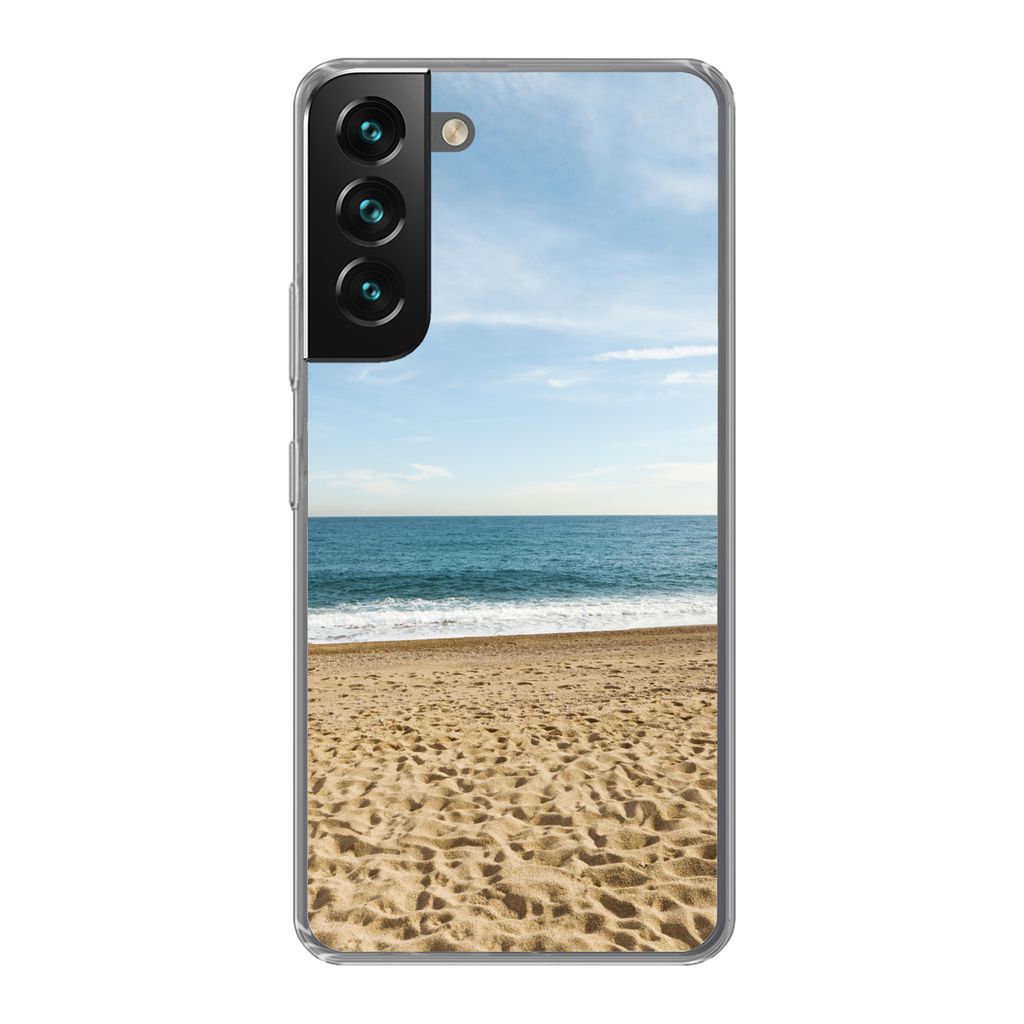 MuchoWow Handyhülle Schutzhülle Hülle für Samsung Galaxy S22 Strand - Sand - Meer Silikon Softcase Handy Hülle - Mobiltelefonhülle