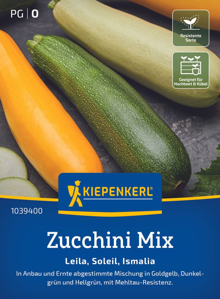 Kiepenkerl Zucchinisamen Leila Soleil Ismalia F1 9 Pflanzen Produktbild 
