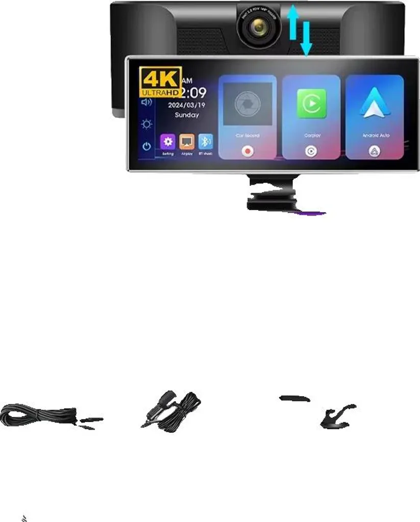 Enregistreur vidéo 4K voiture pour surveillance parking et conduite