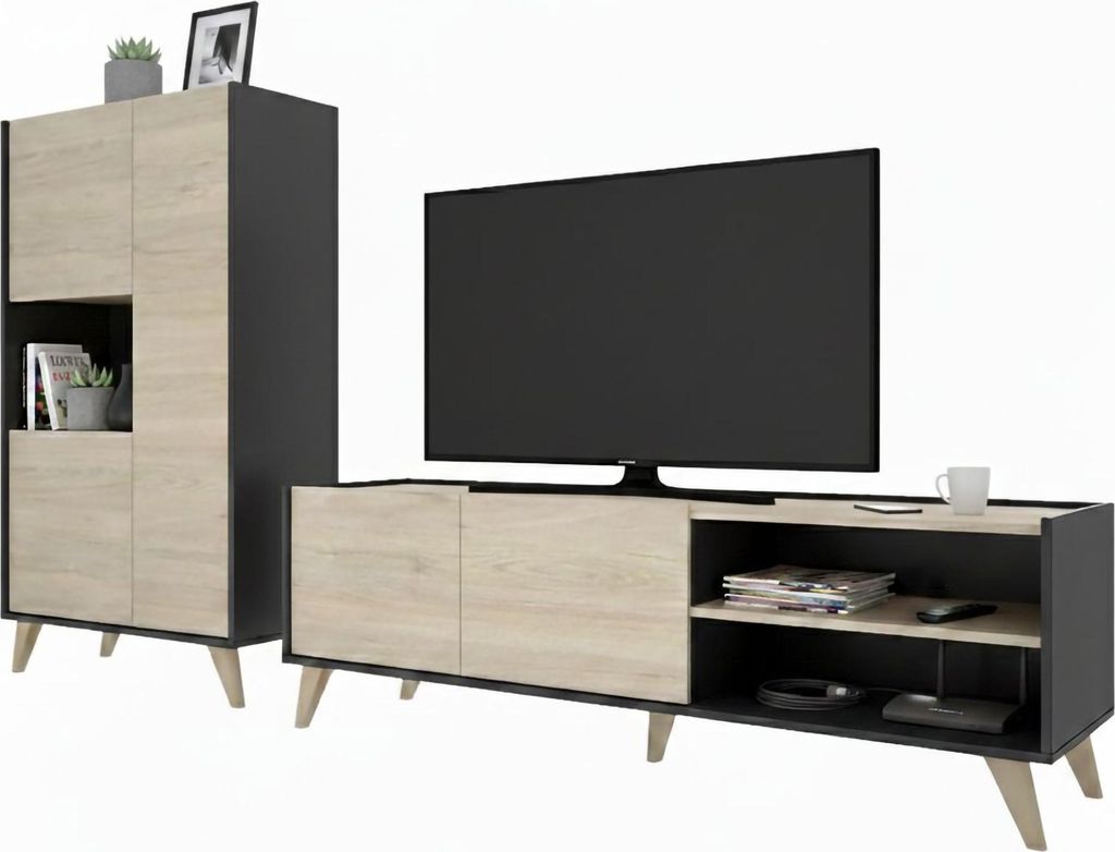 Tulare - Wohnzimmerset, Eichebraun, Modular