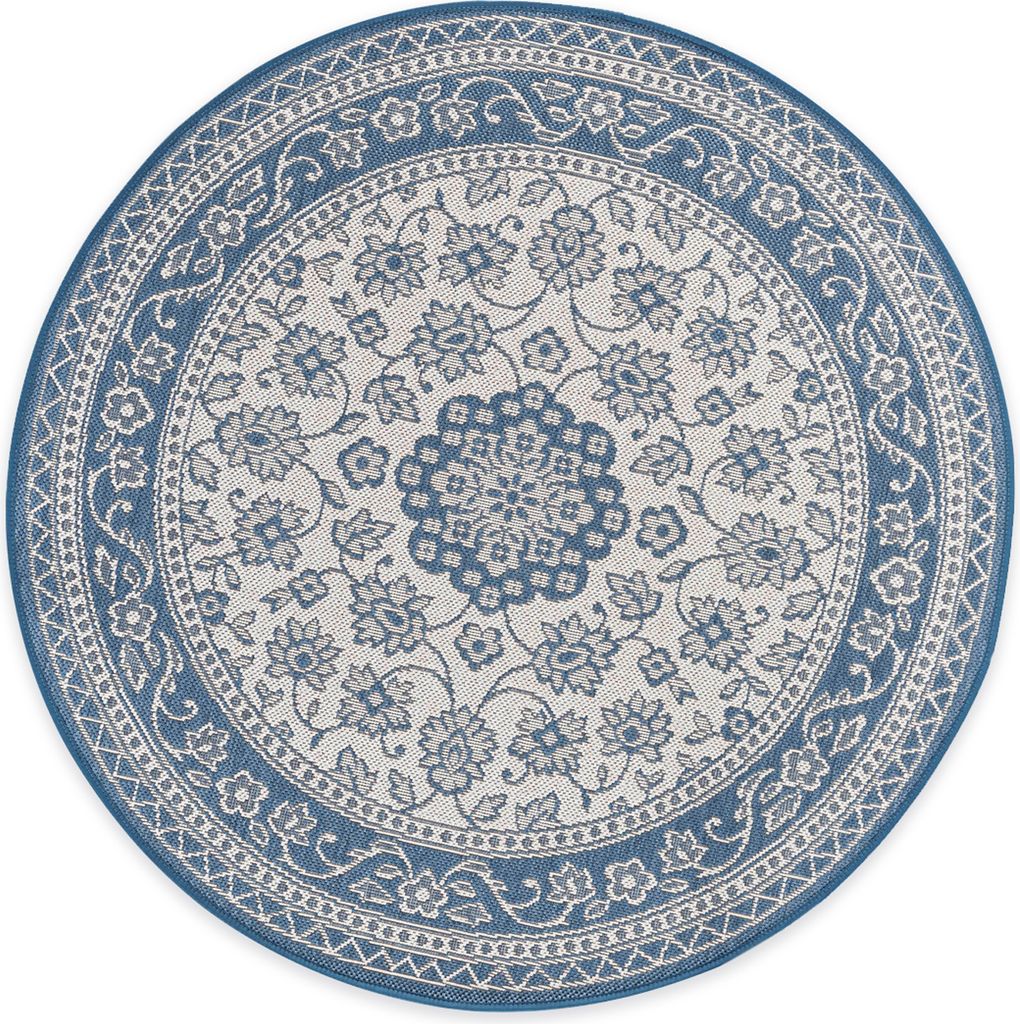 In- & Outdoor Teppich Rund FINN Nomia Blau, Ø120 cm