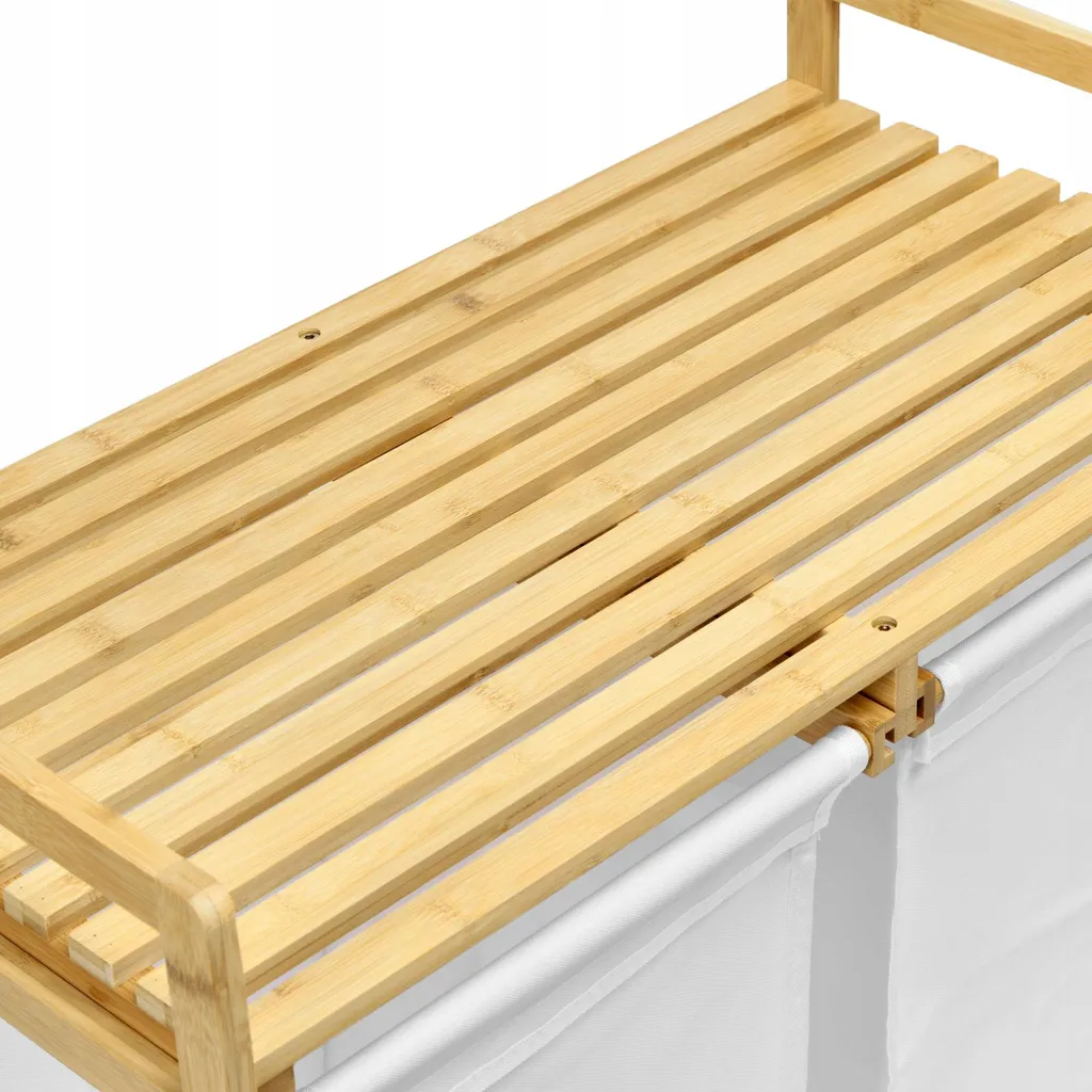 Corbeille à linge HANOI double compartiment bambou - Design et durable - 6
