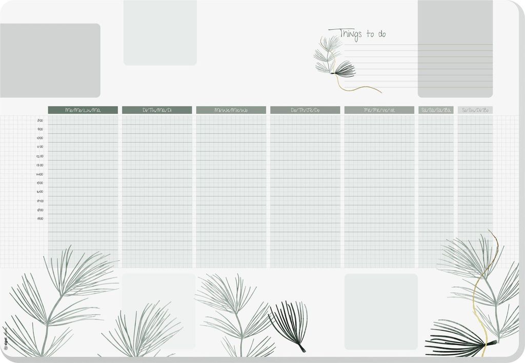 sigel Papier-Schreibunterlage "Weekly Planner Nature" 595 x 410 mm 30 Blatt