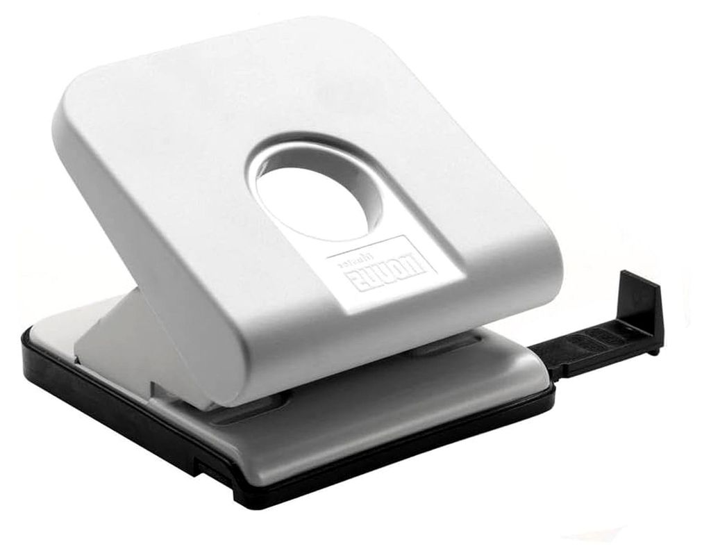 Locher für 25 Blatt Lochleistung, mit Anschlagschiene, zuverlässiger Bürolocher in grau