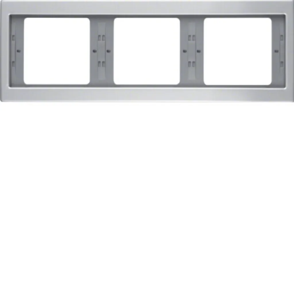 Cadre 3 Postes Berker 13737003 K.5 : Finition Aluminium sans traces