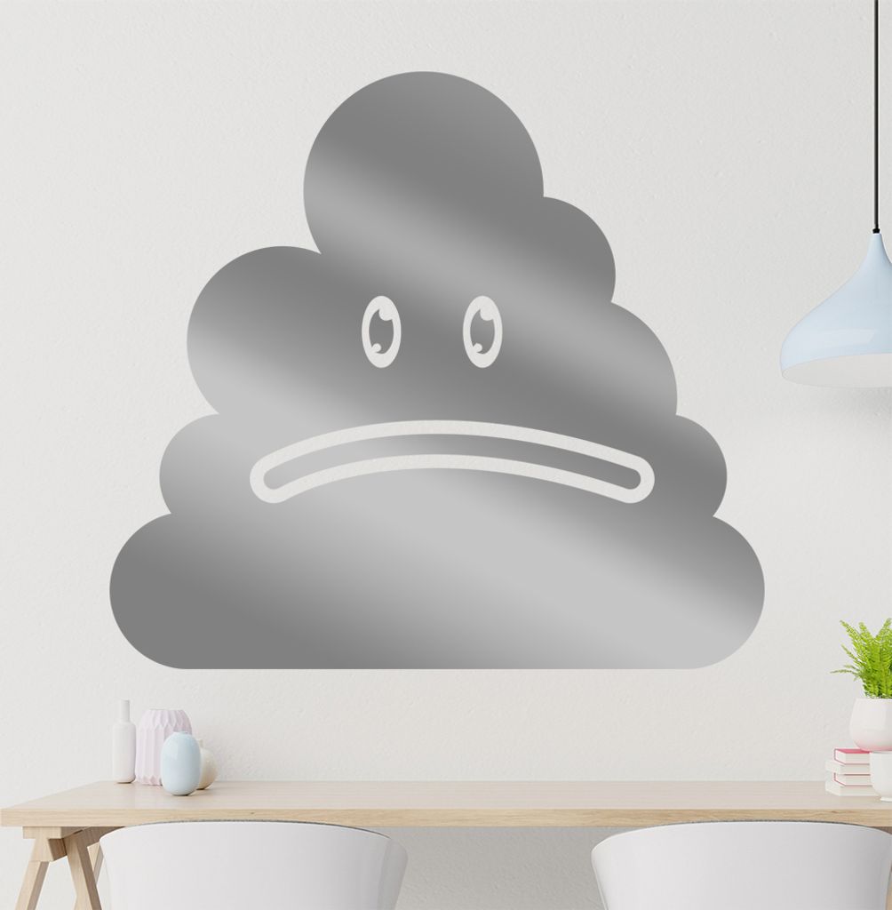 KIWISTAR Trauriger Poo Wandtattoo in 6 Größen - Wandaufkleber Wall Sticker - Dekoration, Küche, Wohnzimmer, Schlafzimmer, Badezimmer