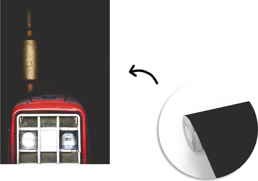 MuchoWow Fototapete für Wohnzimmer oder Schlafzimmer Wandtapete Vinyl Motivtapete Traktor - Lamborghini - Rot - 190x280 cm - Küche