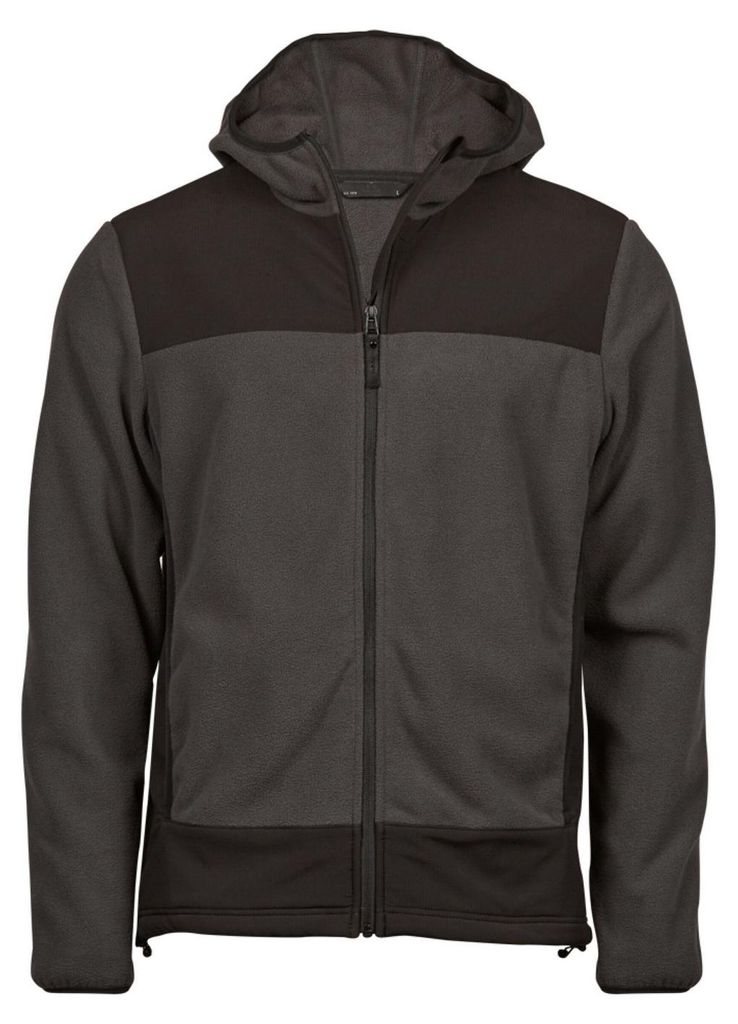 Tee Jays - "Mountain" Fleecejacke mit Kapuze für Herren FK2287 (XS) (Asphaltgrau/Schwarz)