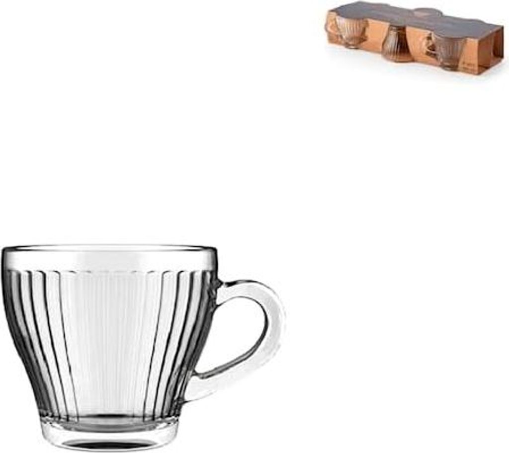 6er-Pack Mistral-Kaffeetassen aus geriffeltem Glas