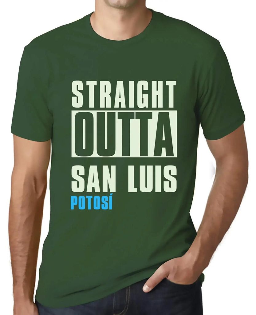 Herren Grafik T-Shirt Straight Outta San Luis Potosí Öko-Verantwortlich Vintage Jahrgang Kurzarm Lustige Druck Geburtstag Geschenk Mann
