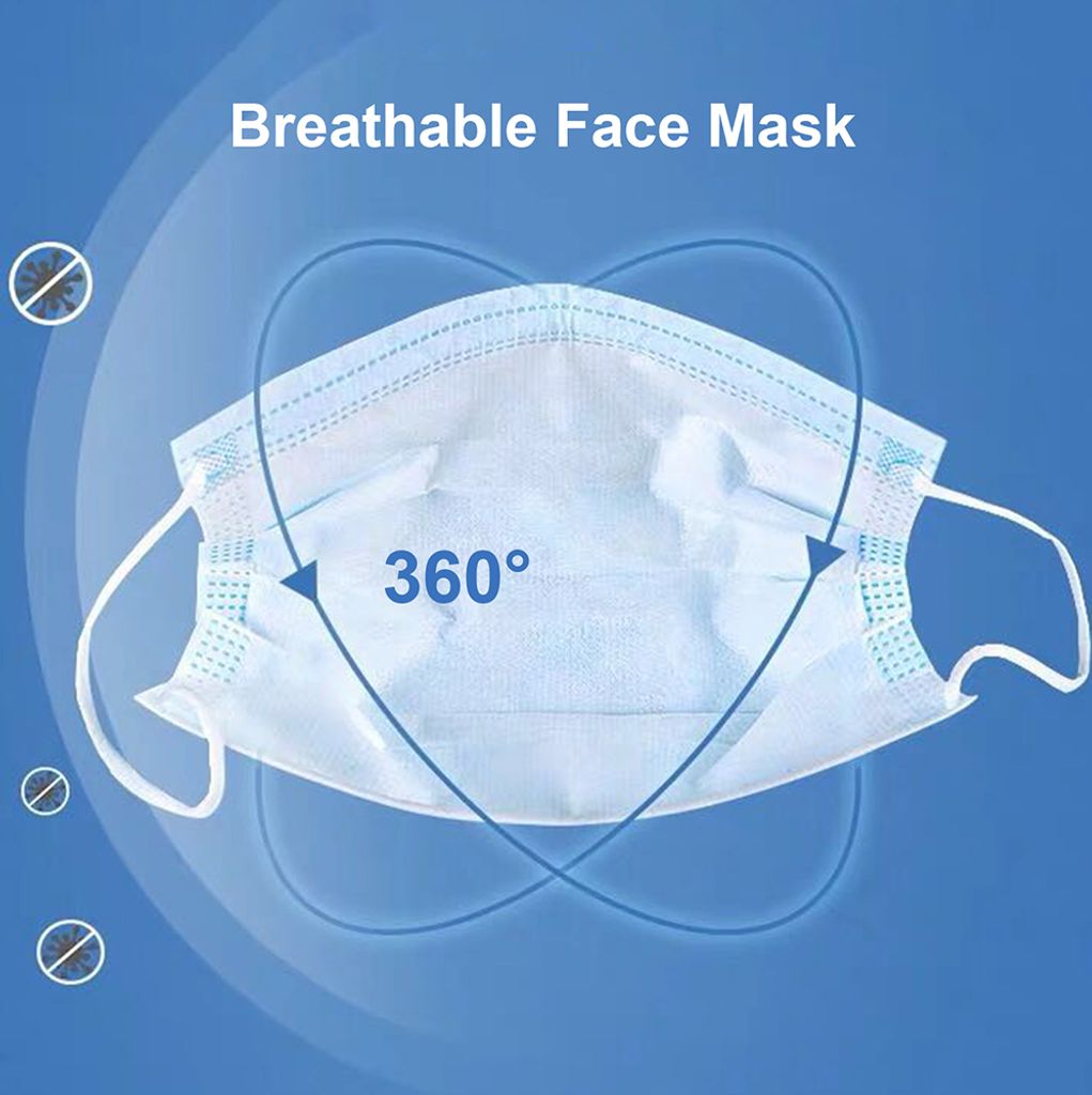 500x atemschutzmasken 3 lagig mundschutz Einwegmasken 500 Produktbild 4