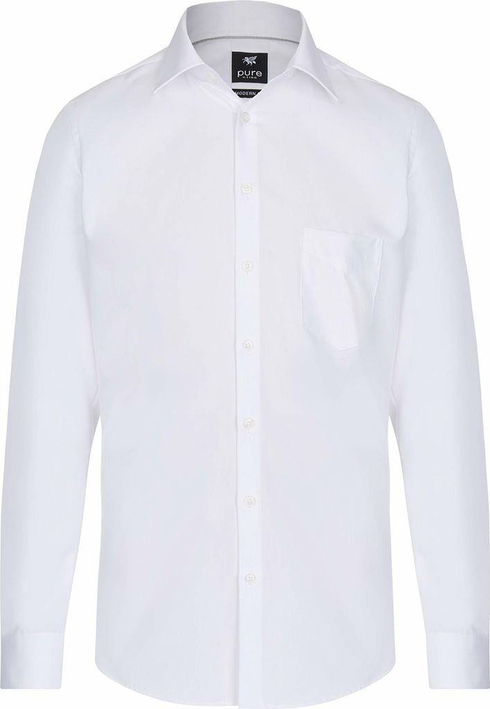 Pure PURE Hemd City modern fit Langarm, uni weiß 900 900 XL