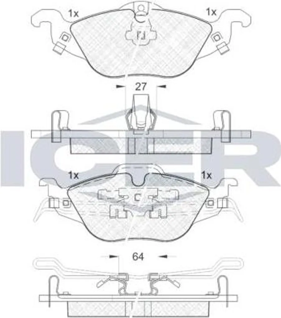 Plaquettes de frein ICER 181249 pour Astra G et Corsa - Qualité OE 1605000