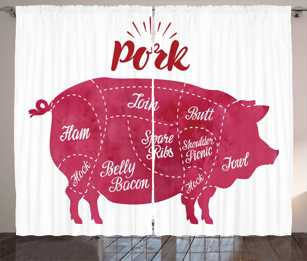 ABAKUHAUS Tenda Rustica Speck Motivo Pancetta 280x245 cm per Cucina