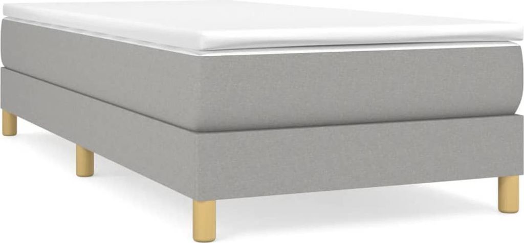 vidaXL Box spring bed frame light grey 80x200 cm fabric Obrázok produktu 