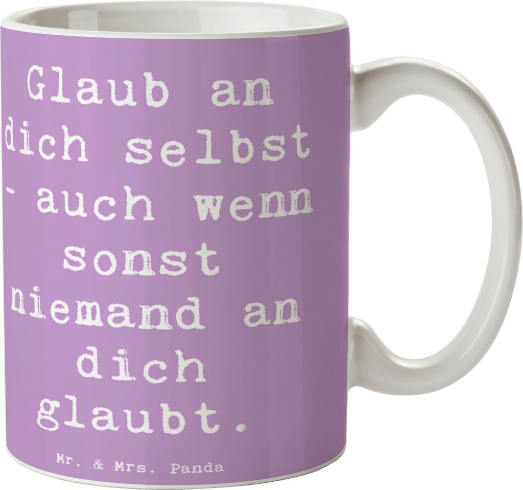 Mr. & Mrs. Panda Tasse Spruch Glaube an dich selbst - Lavendeltraum - Geschenk, Kaffeetasse, sich, Motivation, Keramiktasse, Glaub, Stimmungen, ker...