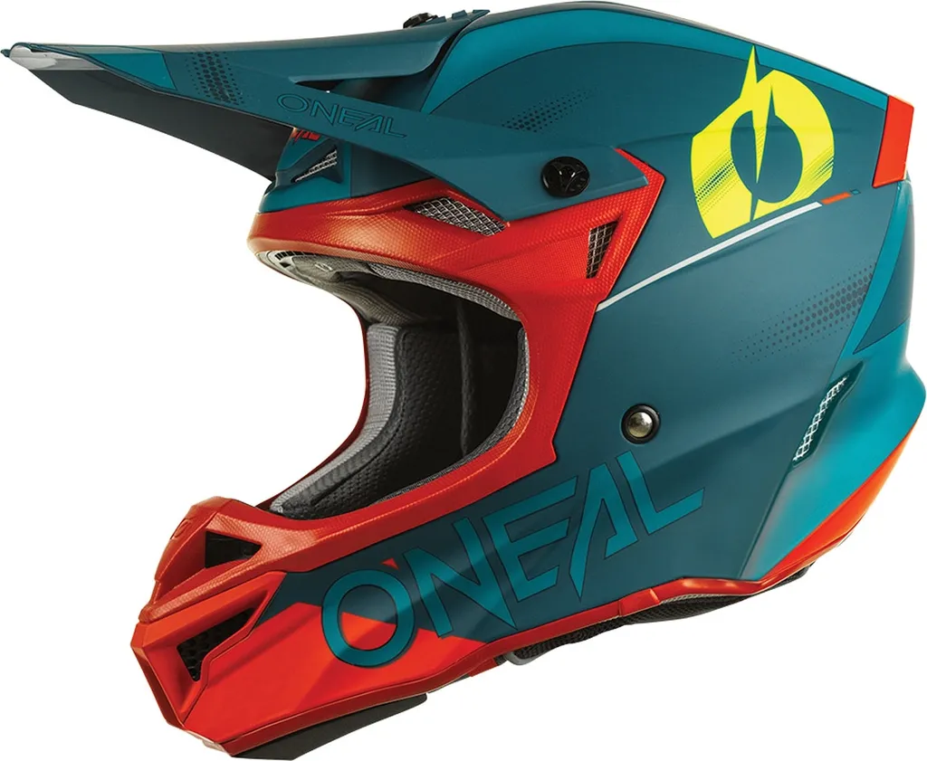 Casque motocross O'Neal 5SRS Polyacrylite Haze V.22 bleu rouge taille S
