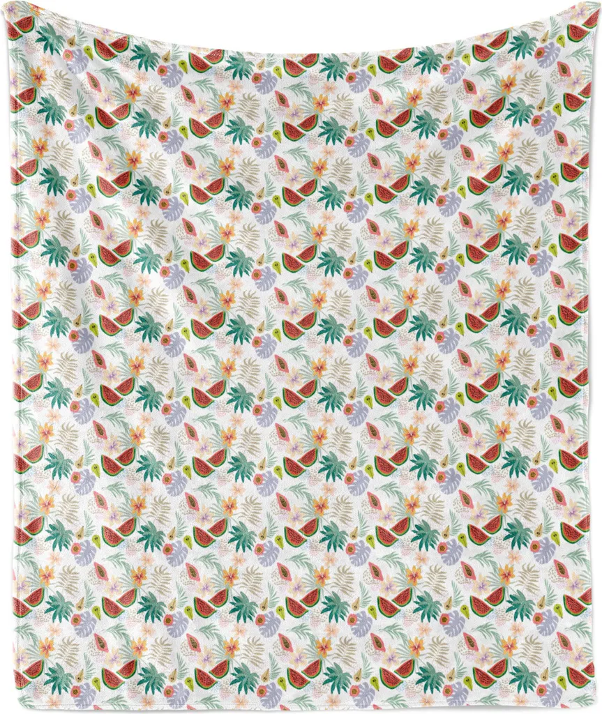 Plaid Tropicale ABAKUHAUS 175x230 - Coperta Letto Botanica Retrò