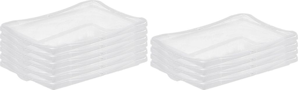 SparSet 10x Klickdeckel für transparente Eurobehälter BasicLine mit geschlossenem Griff | BxT 15x20cm | Eurobox, Transportbox, Transportbehälter...