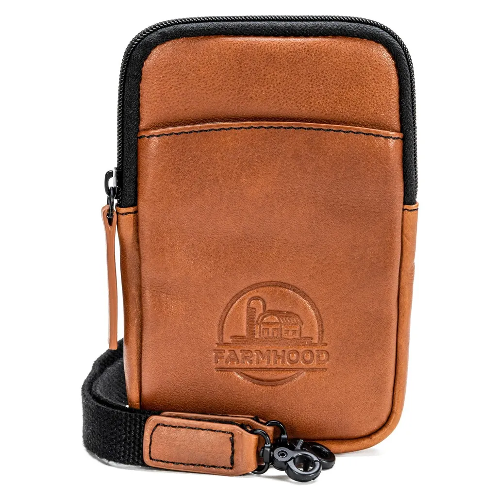 Farmhood Borsa Cellulare Memphis Cognac - Pelle Vera Marrone