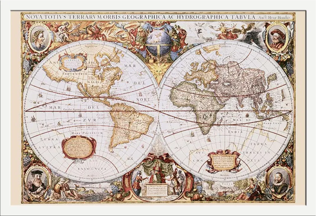 Mappa del Mondo per Bambini e Ragazzi Shinsuke® - Cornice Bianca 61x91,5