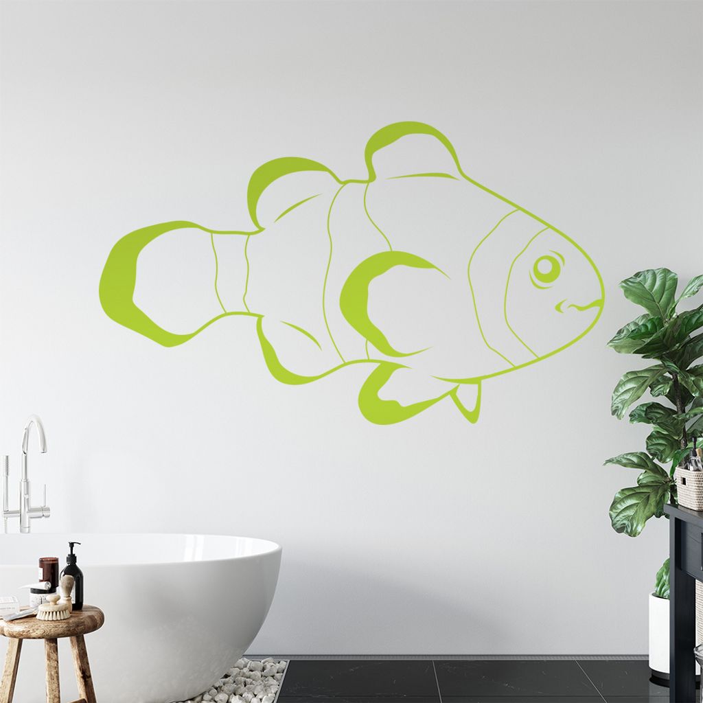 KIWISTAR Anemonenfisch - Clownfisch Wandtattoo in 6 Größen - Wandaufkleber Wall Sticker - Dekoration, Küche, Wohnzimmer, Schlafzimmer, Badezimmer