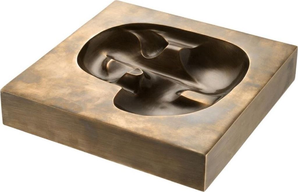 Casa Padrino Luxus Deko Objekt Vintage Messingfarben 20,5 x 20,5 x H. 4 cm - Deko Accessoires