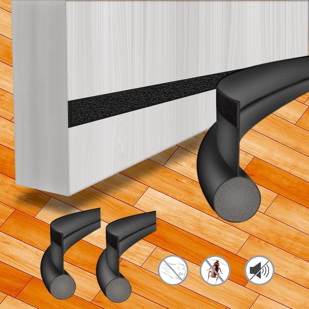 2 Stück Zugluftstopper für Türen, Tür Zugluftstopper Haustür, für Türen Selbstklebende, Türzugstopper für Kälteschutz, Zugluft, Schalldä...